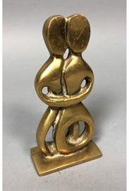 Lot 27 Brass Modernist Couple Figural Sculpture. Embraci