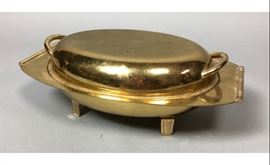 Lot 30 TOMMI PARZINGER Brass Lidded Serving Bowl. Brass 