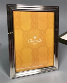 Lot 33 CHRISTOFLE French Silver Plate Picture Frame. New