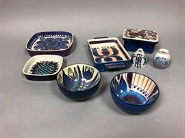 Lot 35 9 pc Lot ROYAL COPENHAGEN Modernist Pottery. Dani