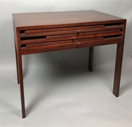 Lot 46 Selig End Table with Three inset Folding Nesting 