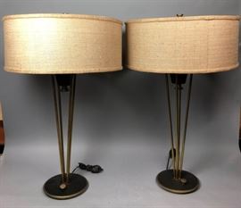 Lot 55 Pr Modernist Metal Extended Arm Table Lamps. Gera