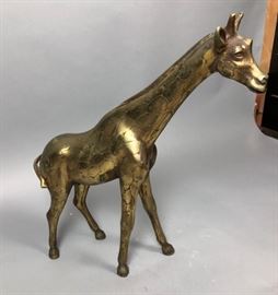 Lot 58 Brass Giraffe Table Sculpture. Figural form with 