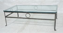 Lot 68 Heavy Glass Top Wrought Iron Coffee Table 