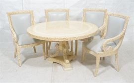 Lot 70 5pc ENRIQUE GARCEL Lacquered Dining Table 5 Chair