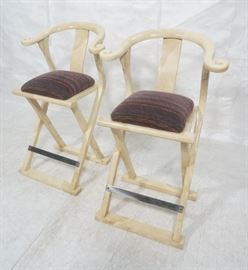 Lot 73 Pr ENRIQUE GARCEL Lacquered Bar Stools. Modernist