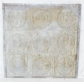 Lot 76 Large Acid finished Metal Tile Wall Art. Industr