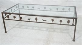 Lot 84 Modernist Glass  Iron Rectangular Coffee Table. 