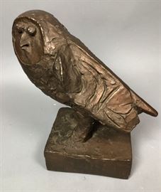 Lot 91 AUSTIN PRODUCTIONS Cast Plaster Owl Sculpture. Br