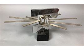 Lot 93 FELICIANO Modernist Chrome  Steel Table Sculptur