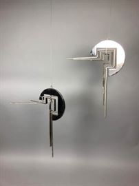 Lot 94 Pr FELICIANO Modernist Chrome  Steel Sculptures.