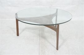 Lot 115 SVEN ELLEKAER Walnut  Glass Round Cocktail Table