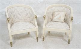 Lot 123 Pr ENRIQUE GARCEL Tesserae Lounge Chairs. Brass R