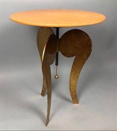 Lot 126 Satinwood Small Gilt Metal Decorator Side Table. 