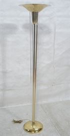 Lot 129 Tall Modernist Brass  Lucite Torchiere Floor La