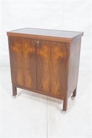 Lot 139 Rosewood Rolling Bar Cabinet Cart. Danish Modern.