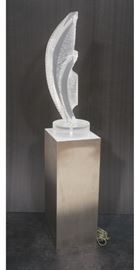 Lot 142 Large Modernist Carved Lucite Table Sculpture. On