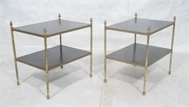 Lot 147 Pr Decorator Faux Bamboo Modernist Brass Side Tab