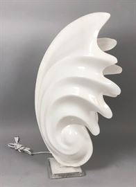 Lot 152 ROUGIER style Clam Shell Sculptural Table Lamp. P
