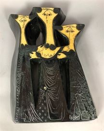 Lot 157 Birger Kaipiainen Ceramic Pottery Figural Wall Sc