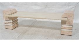 Lot 188 Travertine Decorator Cream and Pink Coffee Table.