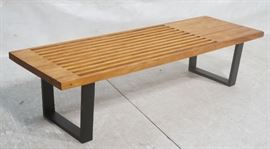 Lot 192 George Nelson style Slat Bench Coffee Table. Angl