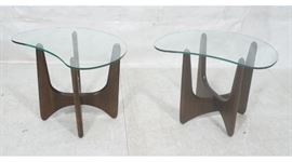 Lot 203 Pr ADRIAN PEARSALL Modernist Glass Top End Tables
