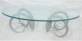 Lot 206 Aluminum Metal Gazelle Head Cocktail Coffee Table