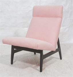 Lot 208 Jens Risom Ebonized Modernist Lounge Chair. Pink 