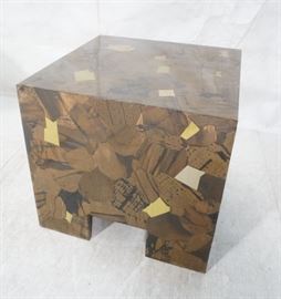 Lot 211 DK JORDAN Signed Mixed Metal Modernist Side Table