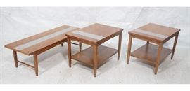 Lot 223 3pc Modernist LANE Walnut Table Set. Inset Small 