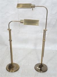 Lot 225 Pr Modernist Antiqued Brass Adjustable Floor Lamp