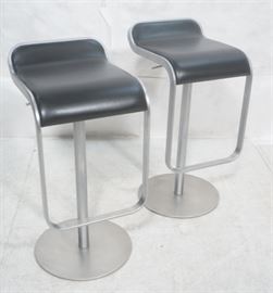 Lot 228 Pr Italian LA PALMA Modernist Bar Stools. Clean m
