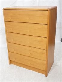 Lot 233 Danish Teak Modern Tall Dresser Chest. Platform b