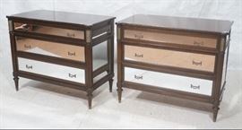 Lot 255 Pr Decorator Brown Wood Mirrored Bachelors Chests