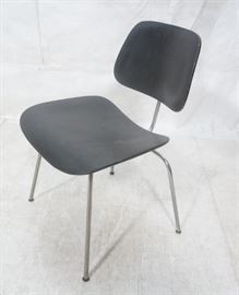 Lot 267 CHARLES EAMES bonized DCM Dining Chair. Chrome Tu