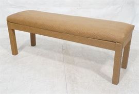Lot 268 Faux Ostrich Skin Vinyl Modernist Bench. Parsons 