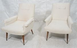 Lot 271 Pr Off White Upholstered Lounge Chairs. Italian S