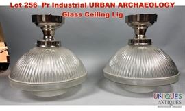 Lot 256 Pr Industrial URBAN ARCHAEOLOGY Glass Ceiling Lig