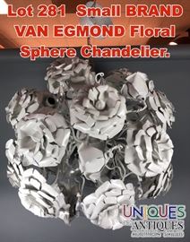 Lot 281 Small BRAND VAN EGMOND Floral Sphere Chandelier. 