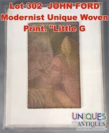 Lot 302 JOHN FORD Modernist Unique Woven Print