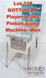 Lot 338 GOTTLIEB 2 Player Scuba Pinball Game Machine. Won
