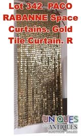 Lot 342 PACO RABANNE Space Curtains. Gold Tile Curtain. R