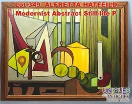 Lot 349 ALFRETTA HATFEILD Modernist Abstract Stilllife P