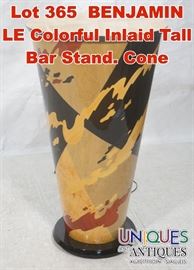 Lot 365 BENJAMIN LE Colorful Inlaid Tall Bar Stand. Cone 