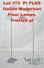 Lot 372 Pr FLOS Italian Modernist Floor Lamps. Frosted pl