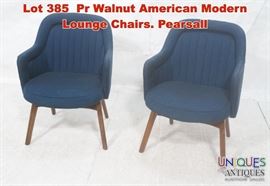 Lot 385 Pr Walnut American Modern Lounge Chairs. Pearsall