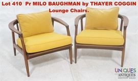 Lot 410 Pr MILO BAUGHMAN by THAYER COGGIN Lounge Chairs. 
