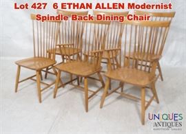 Lot 427 6 ETHAN ALLEN Modernist Spindle Back Dining Chair