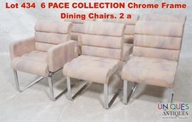 Lot 434 6 PACE COLLECTION Chrome Frame Dining Chairs. 2 a